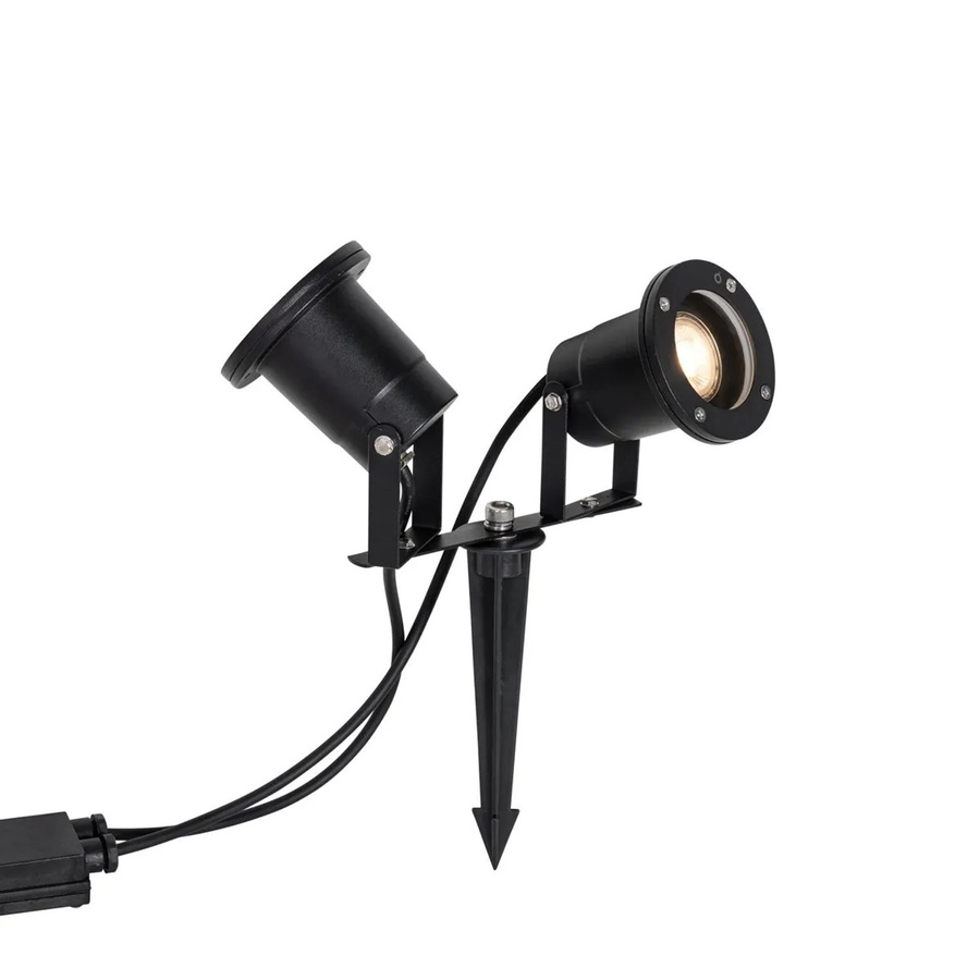 QAZQA Gartenstrahler Schwarz 2-flammig IP65 Basic mit Kabel und Stecker - Bild 2