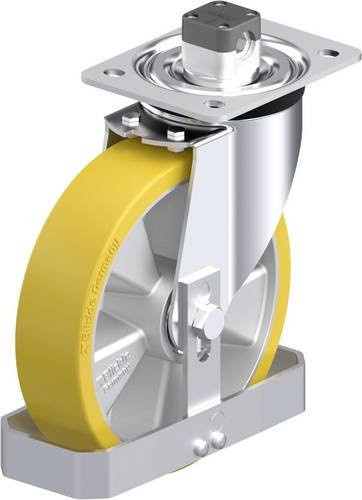Blickle Stahlblech-Lenkrolle L-ALTH 200K-CS11-FS in Silber mit 200 mm Rad-Durchmesser und 400 kg Tragfähigkeit - Bild 1