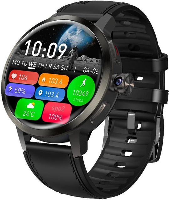 Rainbuvvy DM82 4G Android Smartwatch mit 1,75 Zoll AMOLED Display, 2 GB RAM, 16 GB ROM und GPS in Schwarz - Bild 1