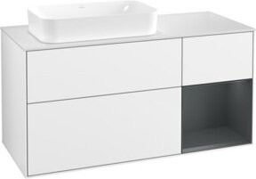 V&B Waschtischunterschrank Finion mit Wandbeleuchtung, Farbe Weiß Lackiert, B/T: 120 x 60 cm - Bild 1
