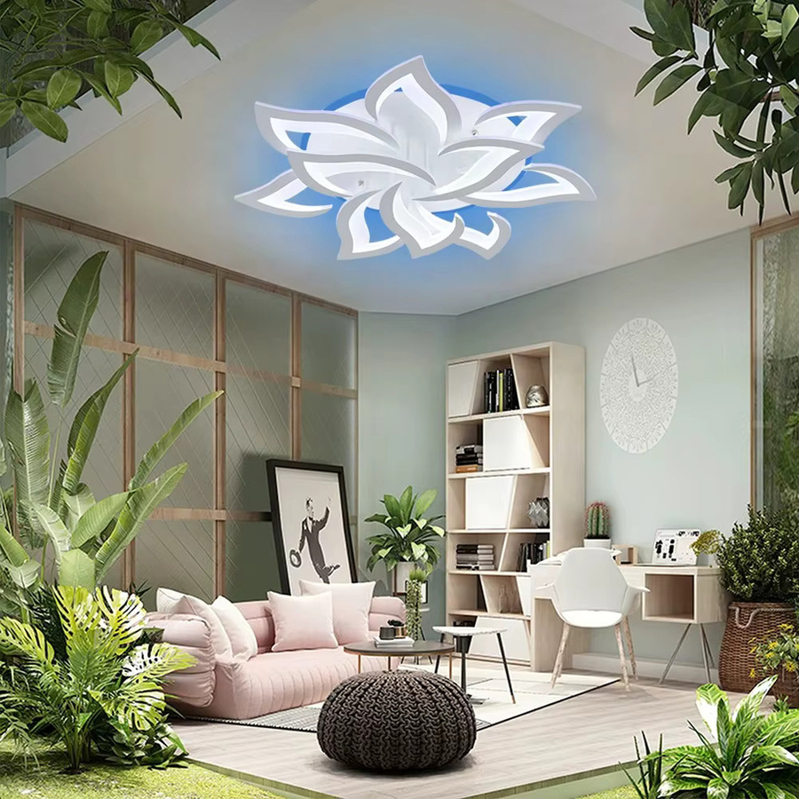 IRALAN Nordeuropäischer LED-Kronleuchter in Blumenform, dimmbar mit APP- und WiFi-Steuerung, weiß - Bild 2