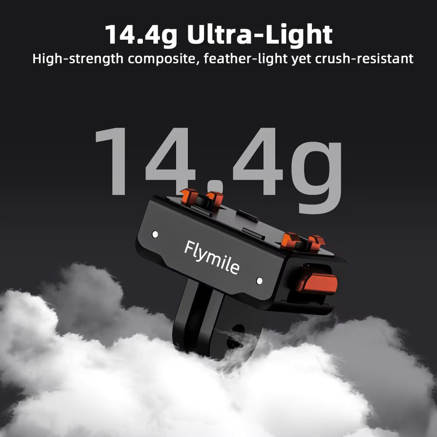 Flymile Quick Release Base Magnetischer Halterungsadapter für Insta360 X5 und Ace Pro 2 in Schwarz - Bild 4