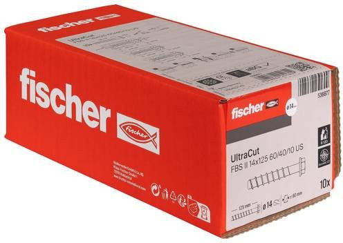 Fischer Betonschraube mit Außensechskant in Rot, Durchmesser: 14 mm, Länge: 125 mm, 10 Stück - Bild 1