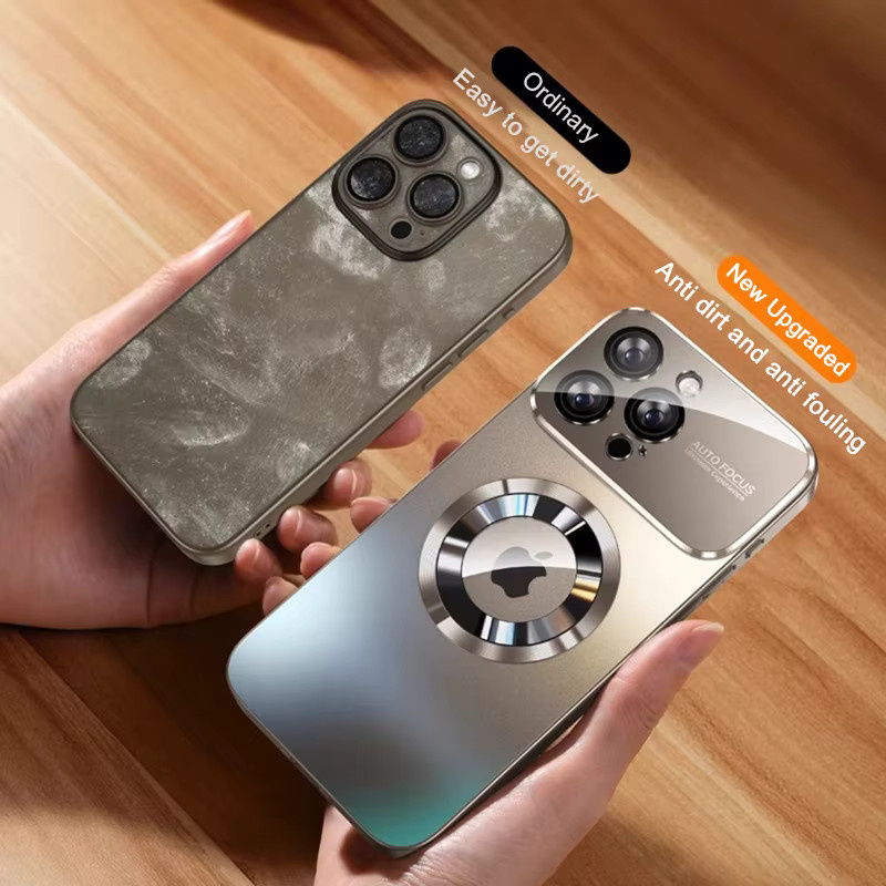 QIXTWO Luxus Glas Kamera Schutzhülle mit MagSafe Magnetischer Drahtlose Ladefunktion für iPhone 11 12 13 14 15 16 17 Pro Max Air Plus Stoßfeste Abdeckung in Gold - Bild 1