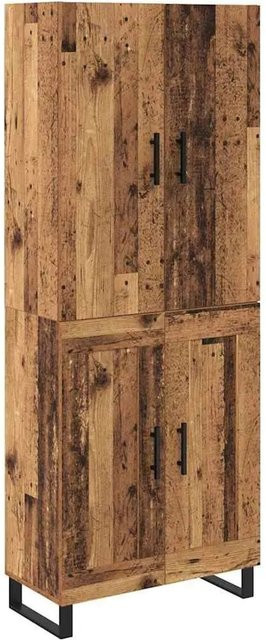 vidaXL Highboard 2-teilig aus Altholz und Glas in Braun, B/T/H: 180 x 40 x 69,5 cm - Bild 1
