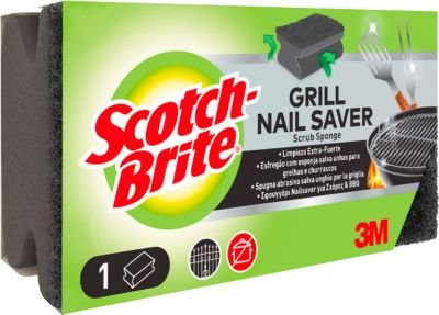 Scotch-Brite Grillschwamm für Grillroste und Öfen mit ergonomischen Griffrillen, schwarz, 1 Stück - Bild 1