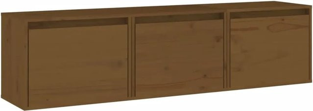vidaXL TV-Schränke Set aus Kiefer-Massivholz in Honigbraun, 3 Stück, Wandmontage, B/T/H: 45 x 35 x 30 cm, 45 x 35 x 30 cm, 45 x 35 x 30 cm - Bild 1