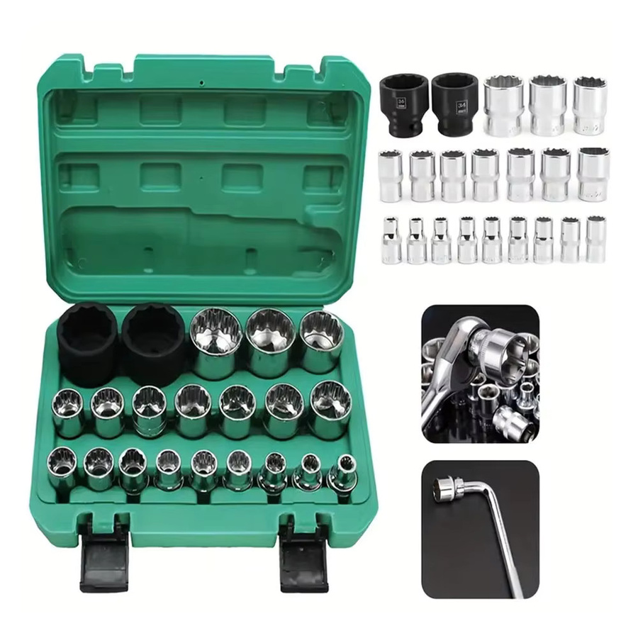 Podofo 21-teiliger Multi-Tooth-Steckschlüsselsatz mit 1/2 Zoll Antrieb für 6- und 12-kantige Steckschlüssel, 8-36 mm - Bild 4