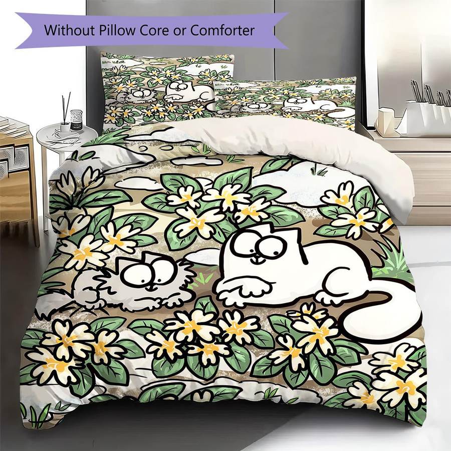 Simon's Cat Bettwäsche Set mit Motiv, Mehrfarbig, B/H: 135 x 200 cm, bestehend aus 1 Bettbezug und 2 Kissenbezügen - Bild 3