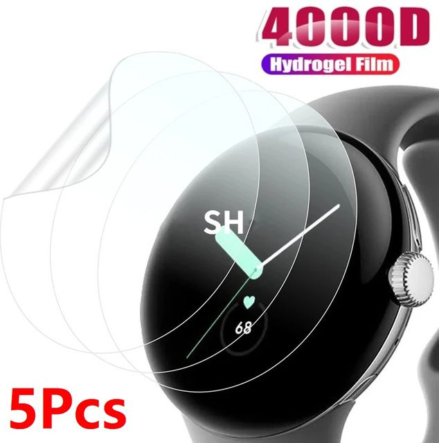 Google Displayschutzfolie, TPU-Hydrogelfolie, 5 Stück, transparent, Google Pixel Watch 2 LTE - Bild 1