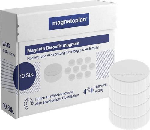 Magnetoplan Magnet Discofix Magnum weiß Durchmesser: 3,4 cm Haftkraft: 2 kg - Bild 1