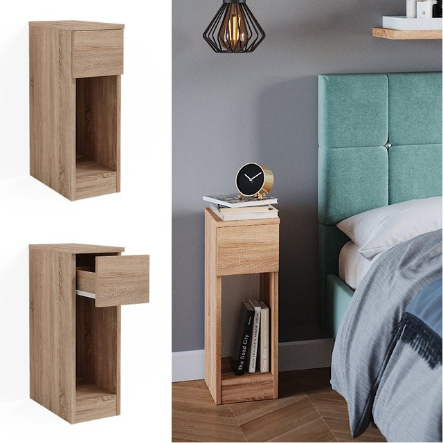 Vicco Nachttisch Enton in Sonoma Braun, Schlafzimmerkommode, B: 60,0 cm, H: 59,5 cm, T: 35,0 cm - Bild 1