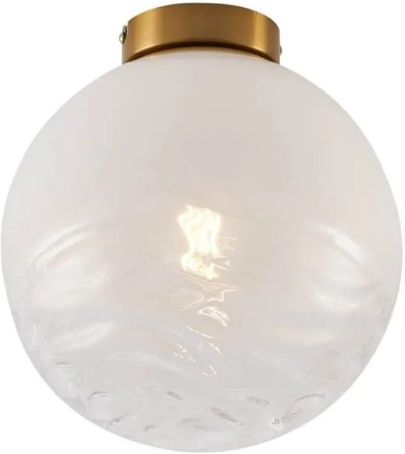 QAZQA Design Deckenleuchte Pillon aus Messing mit weißem Verlaufsglas - Bild 1
