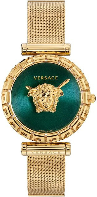 Versace Damenuhr, Quarz, Edelstahl, Gold, Grün, 36 mm - Bild 1