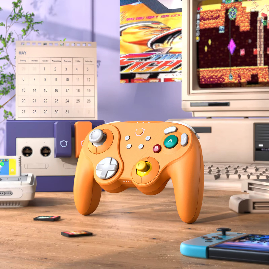 NYXI Warrior Wireless Game Controller für Nintendo Switch und PC in Orange mit Bluetooth und ergonomischem Design - Bild 3