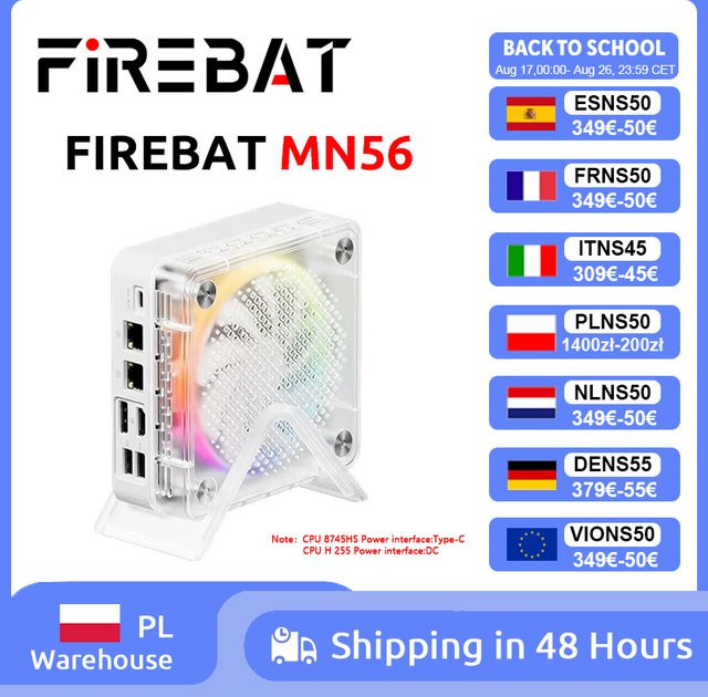 FIREBAT MN56 Mini PC mit Windows 11, AMD Ryzen 7 8745HS, 16GB DDR5 RAM und 512GB SSD, Desktopcomputer mit WiFi 6 und Bluetooth 5.2 - Bild 1