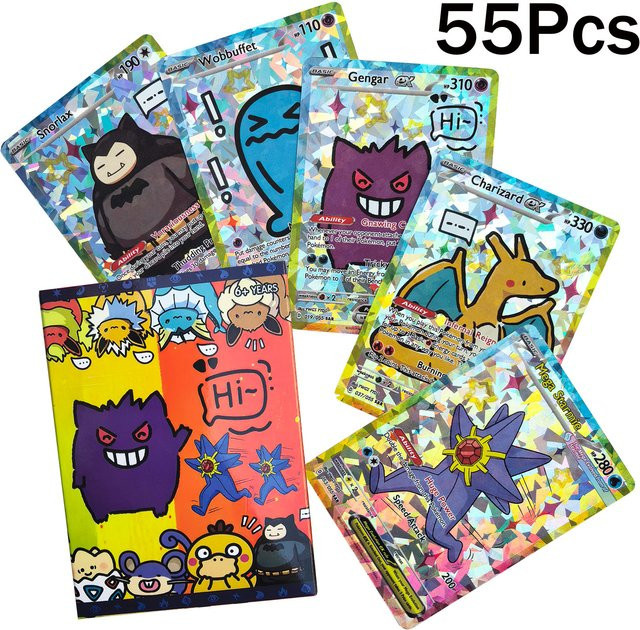 TAKARA TOMY Pokémon Gengar Glurak, Sammelkarten, 55-teiliges Set, ab 6 Jahren - Bild 1