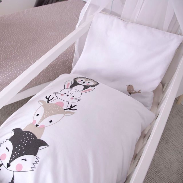 Baby Best Renforcé Wende-Bettwäsche aus Baumwolle für Babys, Farbe Weiß, Set bestehend aus Bettbezug und Kissenbezug, B/T: 80 x 80 cm und 40 x 40 cm - Bild 1