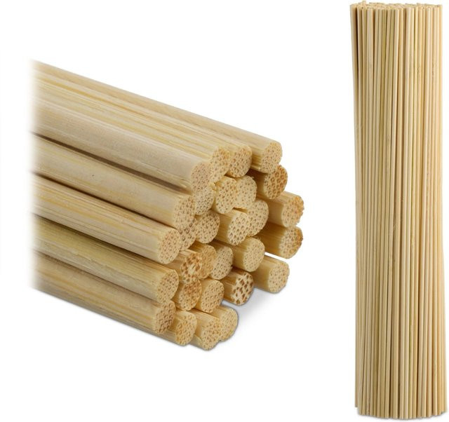Relaxdays Bambusstäbe Natur Beige, 500er Set Pflanzstäbe für Zimmerpflanzen und Jungpflanzen, Länge: 30 cm, Durchmesser: 3 mm - Bild 1