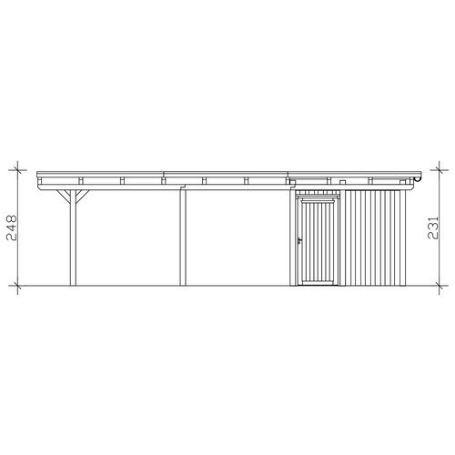 SKANHOLZ Carport Emsland aus Fichte in Eiche Hell mit Stahl-Dachplatten und Abstellraum, B: 609 cm, T: 846 cm - Bild 3