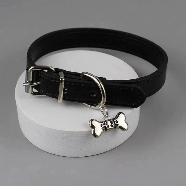 Choker Halsband, Bunt, Leder, Messing, Damen - Bild 1