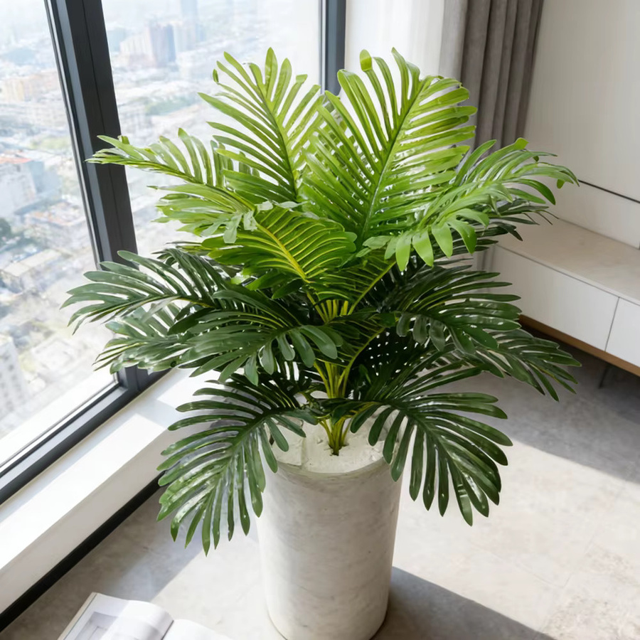 Künstliche Palme von Kmitang in Grün mit Monstera-Blättern aus Kunststoff für deine Haus- und Gartendekoration, Höhe: 75 bis 82 cm - Bild 4