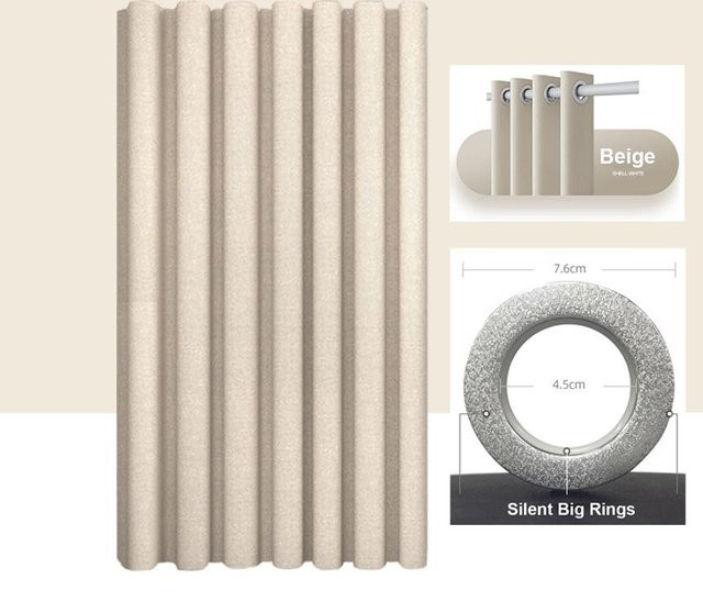 Wasserfester Duschvorhang aus Leinenimitat von WHQ Home Decoration in Beige, B: 180 cm, H: 180 cm - Bild 1