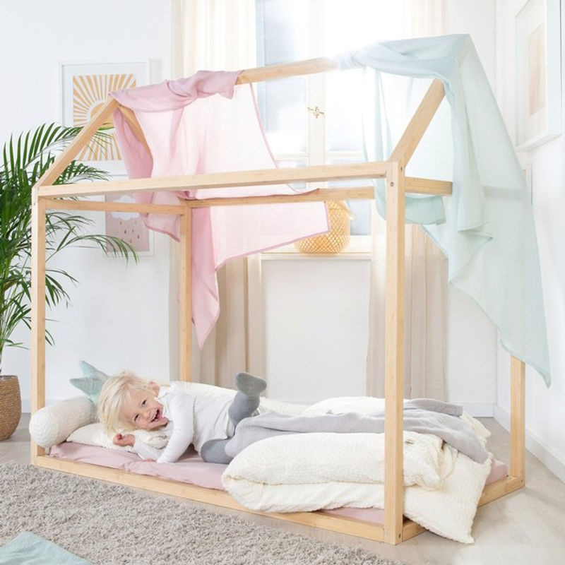 Roba Montessori Hausbett aus Bambus in Weiß - Bild 3