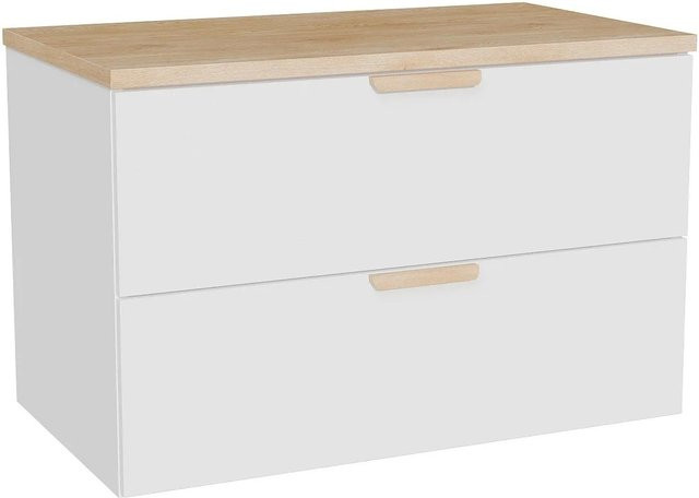 Waschbeckenunterschrank Avoreli in Weiß, Breite: 80 cm, Höhe: 50 cm, Tiefe: 46 cm - Bild 1