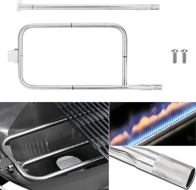 Weber Ersatz-Gasbrennerrohr aus Edelstahl in Silber für Weber Q300, Q320, Q3000 und Q320 Gasgrills - Bild 1