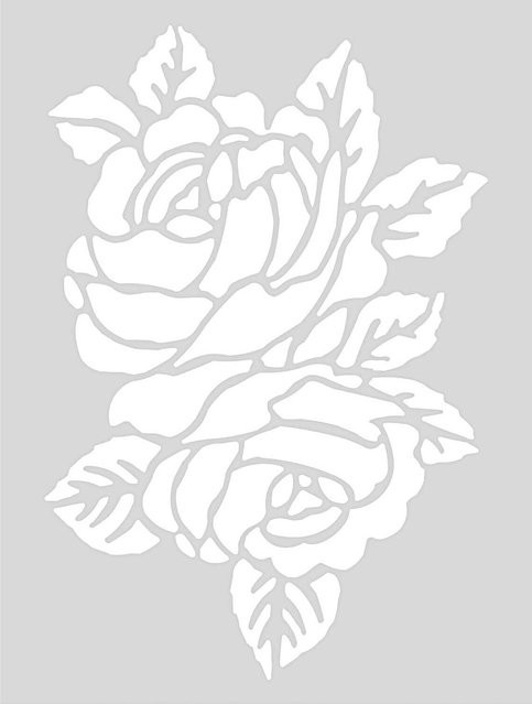 Rico Design Schablone Rose selbstklebend B: 18,5 cm, H: 24,5 cm - Bild 1