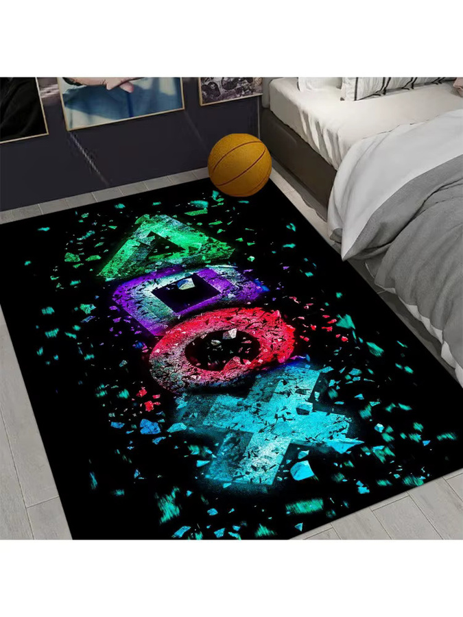 Rutschfester 3D Cartoon Gamer Spielcontroller Teppich in Multicolour für Wohnzimmer und Schlafzimmer - Bild 2