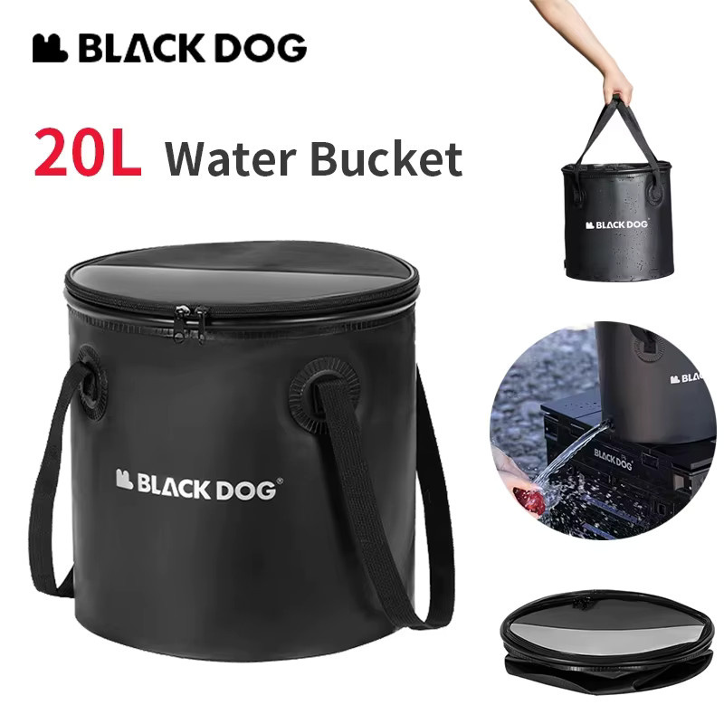 Blackdog Faltbarer Wasserbehälter mit Deckel, Schwarz, 20 l - Bild 2