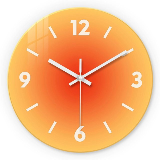 Linyi Toy Moderne Wanduhr aus Quarzglas in Orange mit Gradienten-Effekt, Durchmesser: 40,64 cm - Bild 1