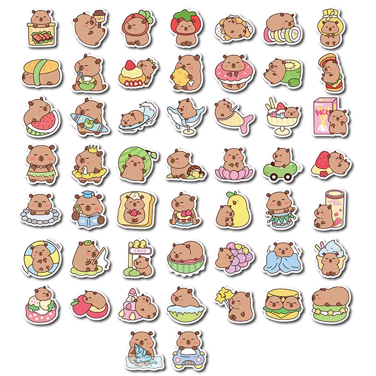 Bandai Capybara Tiere Cartoon Graffiti Aufkleber, 100-teiliges Set - Bild 2