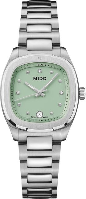 Mido Armbanduhr Multifort TV, Quarz, Edelstahl, Grün, 28 mm, Damen - Bild 1