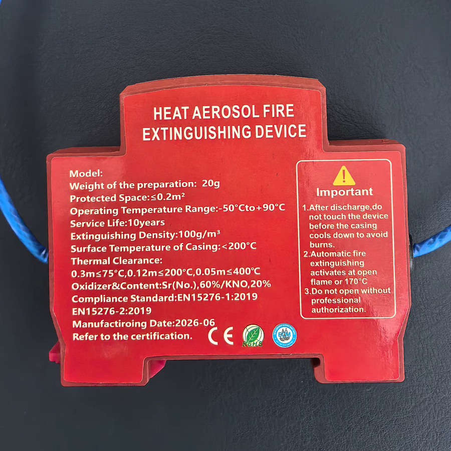 FXCOD Automatischer Brandschutz-Aerosol Feuerlöschschalter für Elektroschalter und Zählerkästen, Rot, 10g-40g - Bild 5