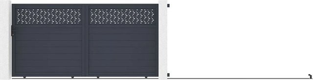 Vente-unique Schiebetor Bazio aus Aluminium in Anthrazitgrau, Breite: 348 cm - Bild 1