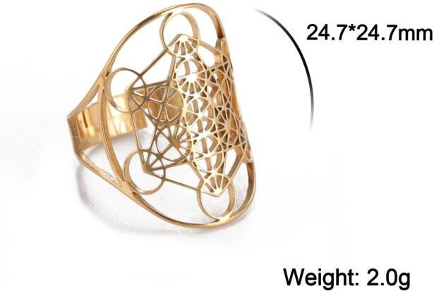 Wucifang Jewelry Ring Edelstahl, Gold, Damen, Adjustable - Bild 1