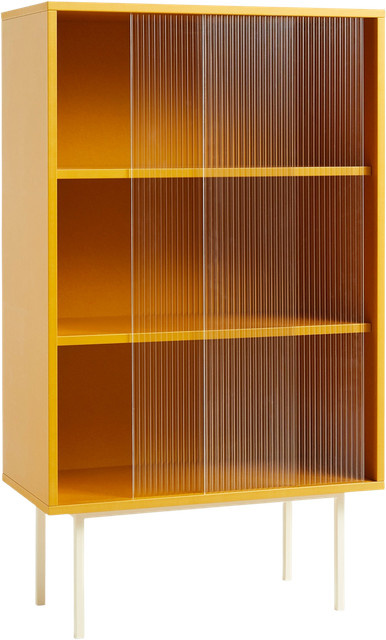 HAY Colour Cabinet Tall Schrank mit Glastüren in Gelb - Bild 1