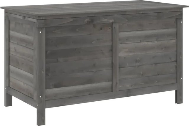vidaXL Gartentruhe aus massivem Tannenholz in Anthrazit, B/T/H: 99 x 49,5 x 58,5 cm - Bild 1