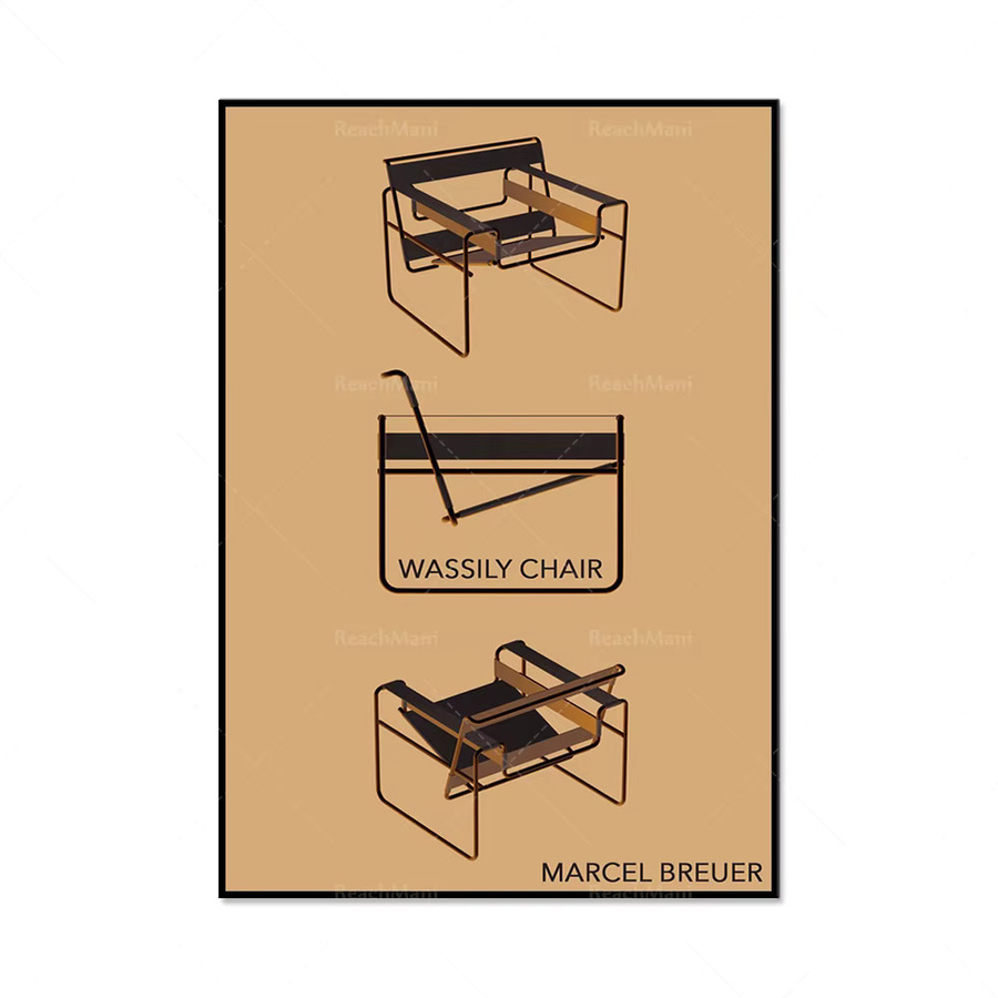 Potdemiel Bauhaus-Ausstellungsposter Breuer Wassily Stuhl, minimalistisches abstraktes Poster für deine Bürodekoration - Bild 1