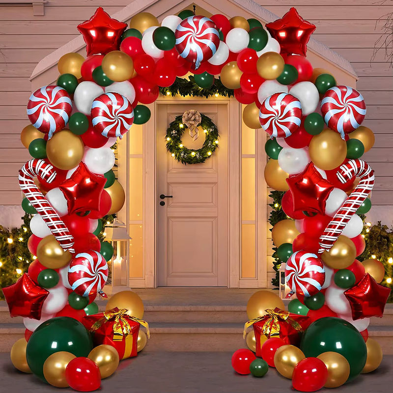 LQVYI Weihnachts Ballon Girlande Bogen Set in Grün und Rot aus Latex für deine Weihnachtsdekoration - Bild 3