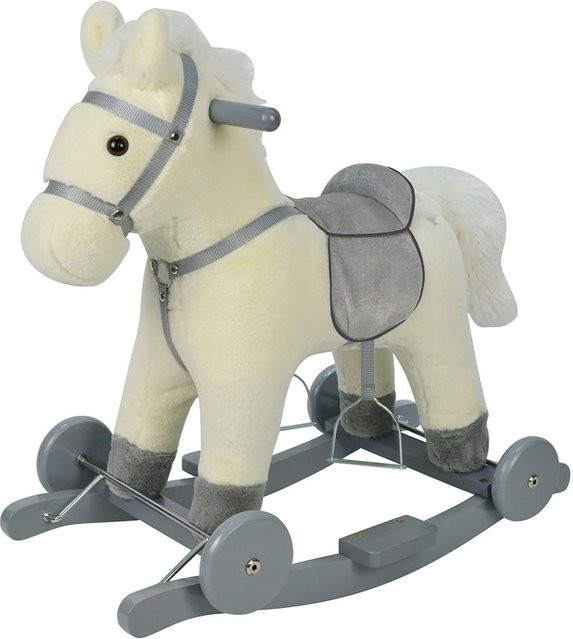 Chipolino Schaukelpferd mit Sound, Holz und Plüsch, beige - Bild 1