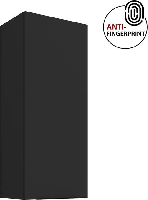 ARIA Hängeschrank Schwarz Matt mit Anti Fingerprint Oberfläche, Höhe: 45 cm, Breite: 90 cm - Bild 1