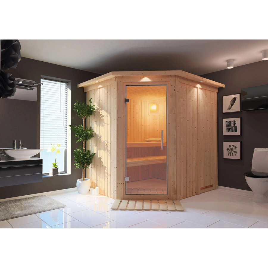 Karibu Sauna LED-Dachkranz in Natur Braun - Bild 2