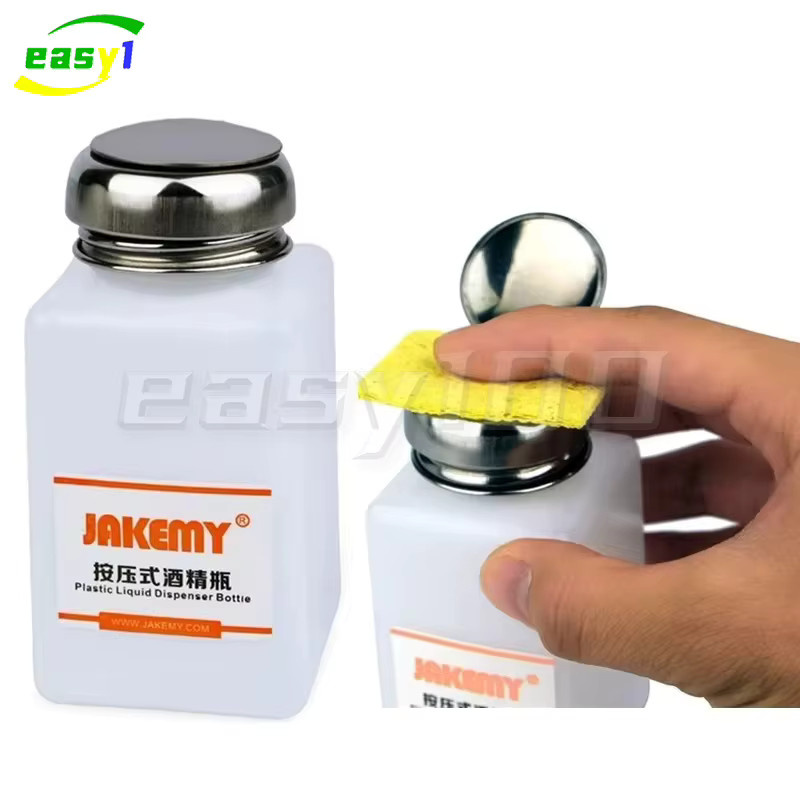 JAKEMY JM-Z11 Tragbare Plastik-Flüssigkeitsspenderflasche für Handy-Reparatur und Reinigung, Transparent, 180 ml - Bild 2
