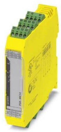 Phoenix Contact Sicherheitsrelais PSR-MC32-3NO-1NC-24-230UC-SP in Gelb, Betriebsspannung 230 V DC/AC, B x H x T: 22,5 x 117,4 x 114,5 mm - Bild 1