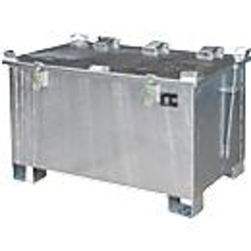 Bauer Südlohn Lithium-Ionen Lagerbehälter LIL 220 aus Stahlblech, feuerverzinkt, silber, abschließbarer Deckel, 3-fach stapelbar, B/T: 120 x 80 cm - Bild 2