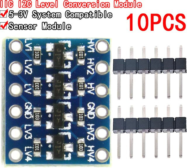 10 Stück Si Tai&SH 4-Kanal IIC I2C Bidirektionales Logic Level Converter Modul 5V bis 3,3V in Blau - Bild 1